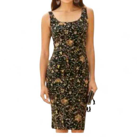 Peruvian Connection Dresses & Skirts - Peruvian Connection Black Floral Midi Dress